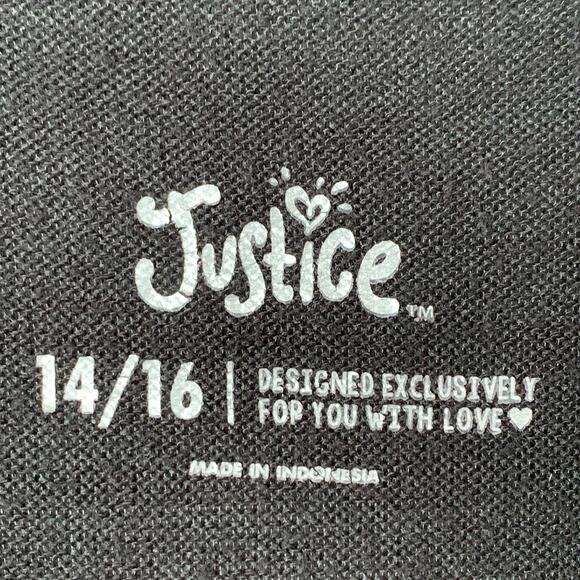 Justice Girls Black Knit Sweater with White SNOW PROBS Crewneck Size 14/16 - Picture 9 of 13
